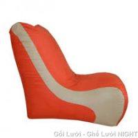 Ghế lười hạt xốp hình sofa GL100 phối màu Cam – Kem (Chất liệu Kate phi mát lạnh)