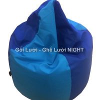 Gối lười hạt xốp giọt nước màu xanh lam – xanh nước biển GL020 (Chất liệu Kate phi) Size S