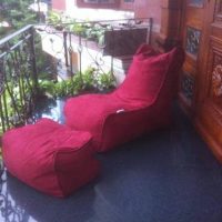 Ghế lười hạt xốp hình sofa GL079 màu Đỏ đô (Chất liệu Microsuite)