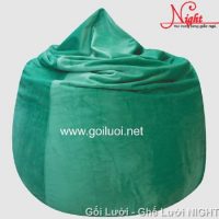 Gối lười hạt xốp hình giọt nước màu xanh lá GL019 (Chất liệu Nhung lạnh nhập khẩu) Size S